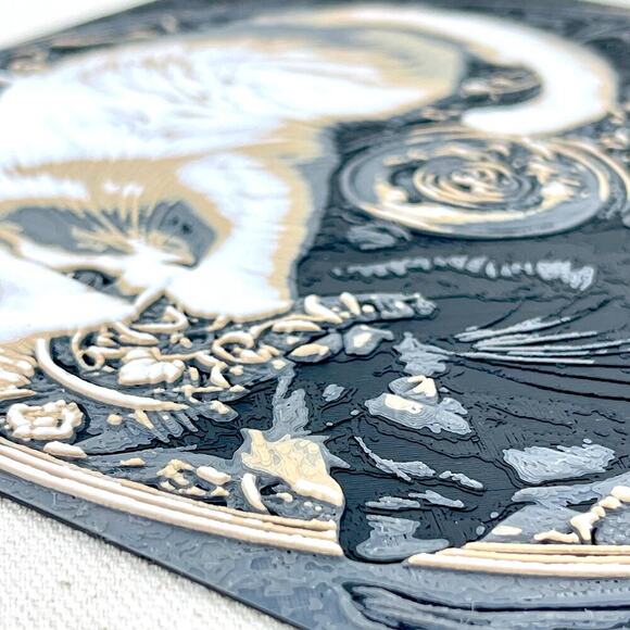 Ying Yang Cats Art Print, Black and White Cat Decor, Feline Mandala Art - Picture 7 of 9